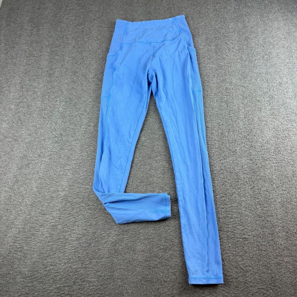 OFFLINE by Aerie Leggings Women's Small Blue OG Hi-Rise Ribbed Side Pocket Yoga
